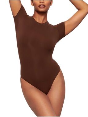 SKIMS T-Shirt Bodysuit Cocoa Natural Fit